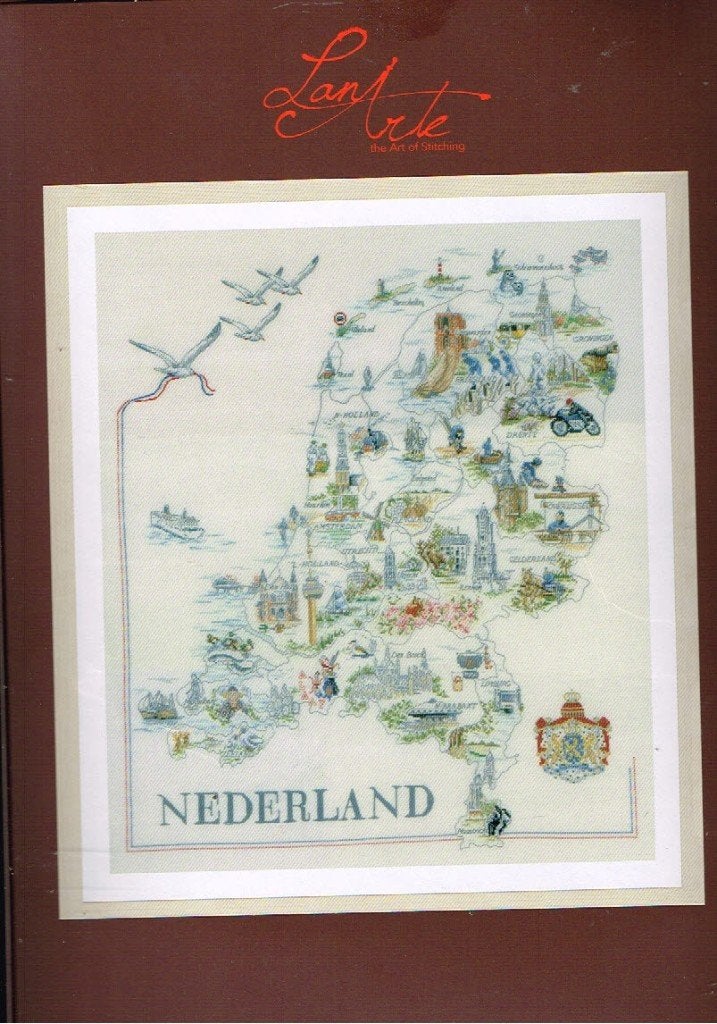 Cado KOOPJE LANARTE borduurpakket KAART VAN NEDERLAND, Ophalen of Verzenden, Nieuw, Handborduren, Borduurpakket