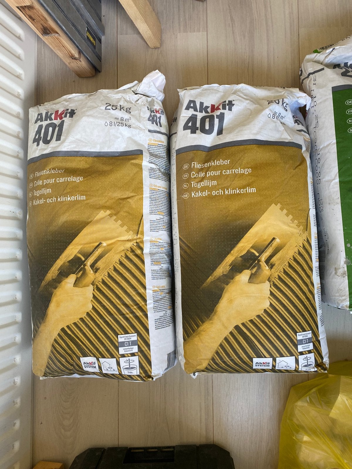 AKKIT 401 Poedertegellijm (25 kg x2), Ophalen, Overige materialen, Wandtegels, Nieuw