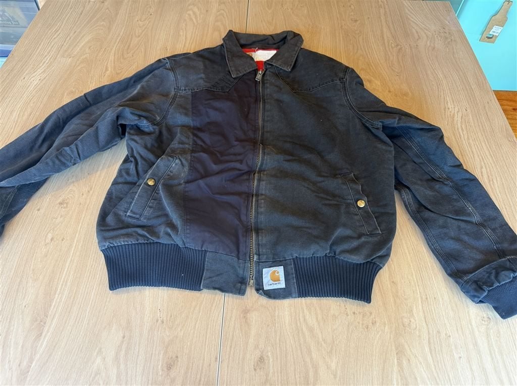 Carhartt Santa Fe Herenjas Grijs met Fleecevoering, Ophalen of Verzenden, Zo goed als nieuw, Grijs