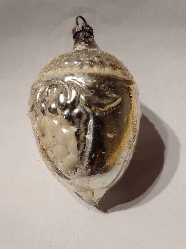 oude zilveren kerstbal H 7 cm, Ophalen, Gebruikt