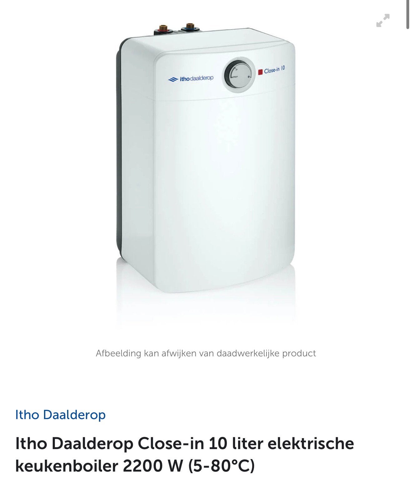 Itho Daalderop Close-in boiler- 10 liter (nieuw), Doe-het-zelf en Verbouw, Aardgas, Nieuw, Minder dan 3 jaar oud, Minder dan 20 liter