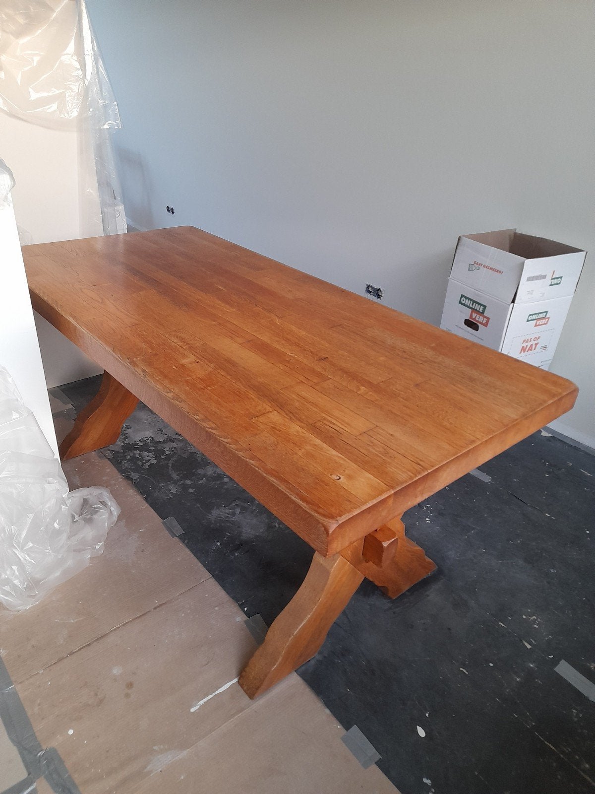 Antieke eikenhouten tafel 170x80x75 cm, Huis en Inrichting, Tafels | Eettafels, Eikenhout, 50 tot 100 cm, Zo goed als nieuw, Vijf personen of meer