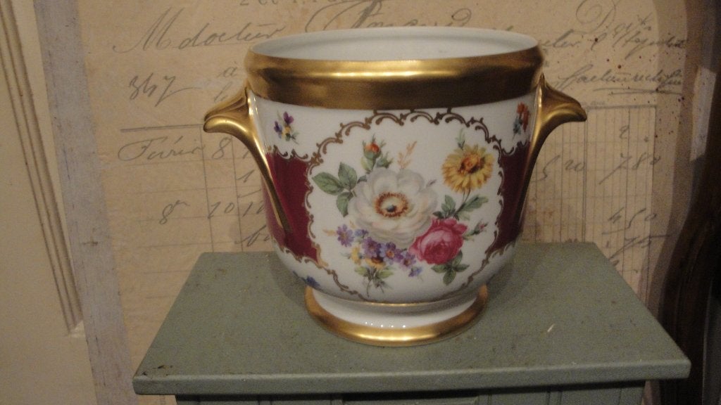 mooie over bloempot  met oren en bloemen, Ophalen of Verzenden