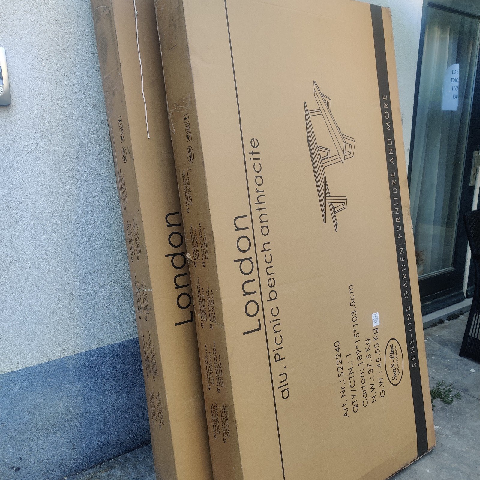 London aluminium picknickbank antraciet - Nieuw in doos, Ophalen