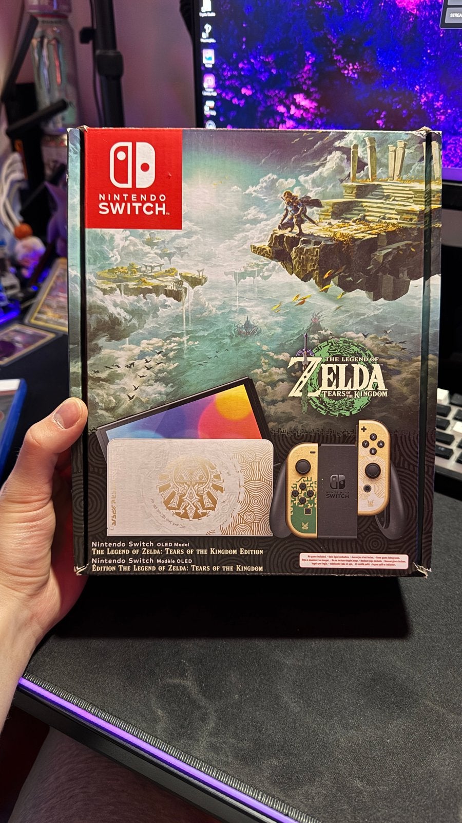Nintendo Switch OLED Zelda Tears of the Kingdom Edition, Spelcomputers en Games, Ophalen of Verzenden, Zo goed als nieuw, Met 2 controllers