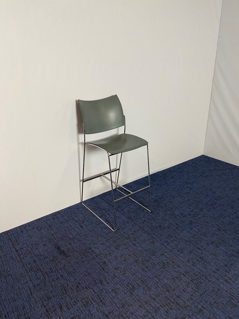 4 x Barkruk Casala Curvy, donkergrijs, Ophalen, Met voetsteun, 60 tot 90 cm, 4 krukken