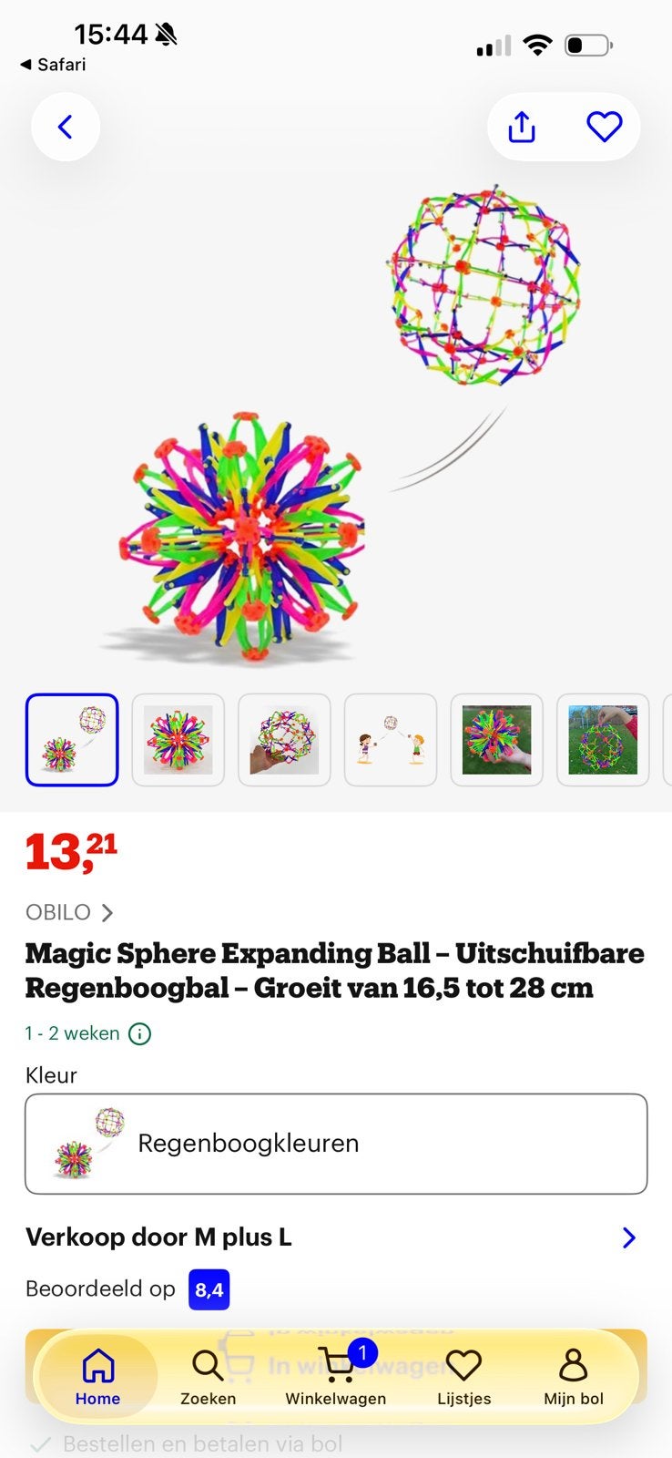 Leuke bal, kan groot en klein worden, Ophalen of Verzenden, Zo goed als nieuw