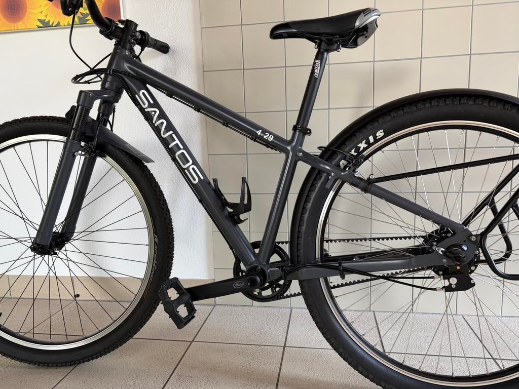 Santos 4.29 rohloff riem, maat S, 28 inch, 10 tot 15 versnellingen, Velgrem, Minder dan 49 cm