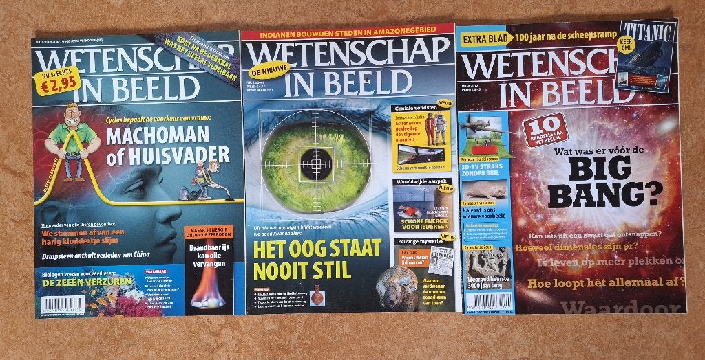 Wetenschap in Beeld Tijdschriften - 3 Stuks, Boeken, Tijdschriften en Kranten, Ophalen of Verzenden, Gelezen, Wetenschap en Natuur