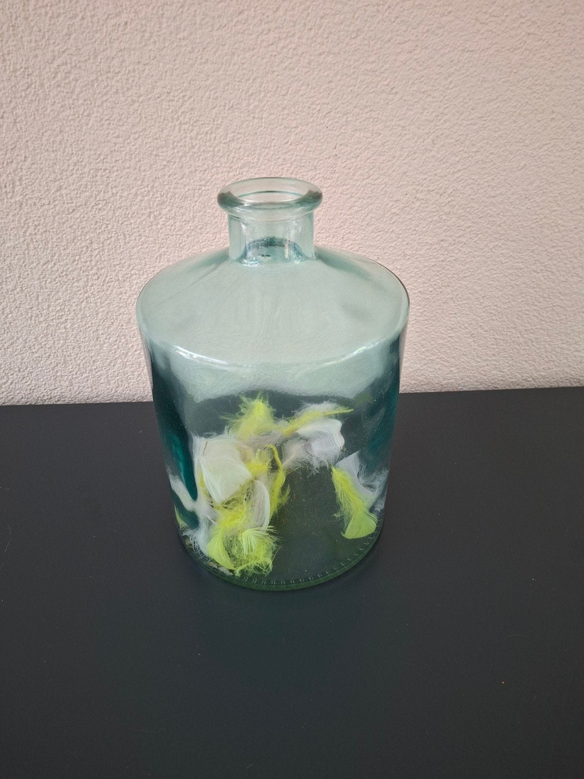 Glazen vaas decoratie, Huis en Inrichting, Ophalen, Inclusief decoratie, Groen, Glas