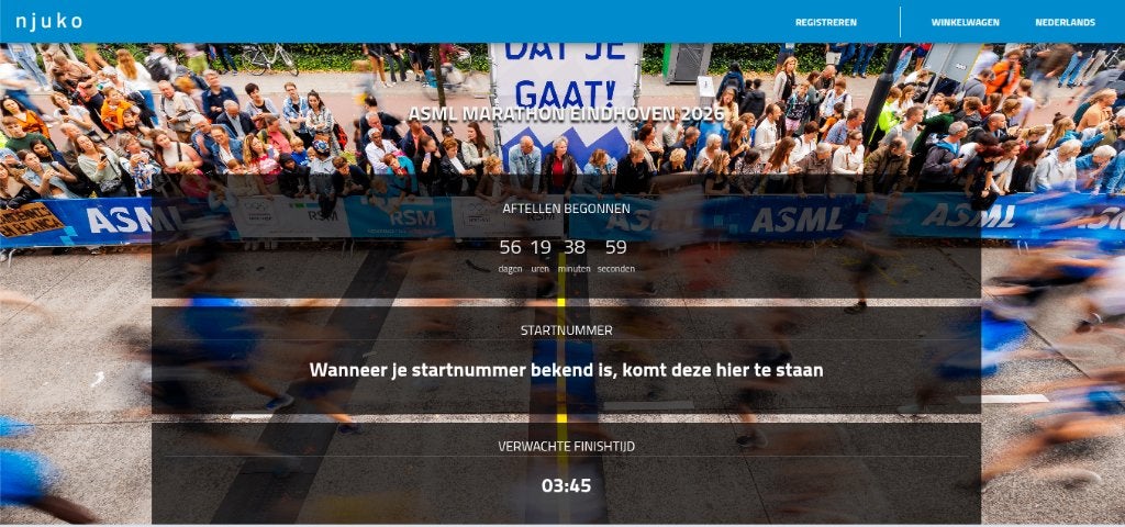 Ticket marathon Eindhoven, Eén persoon