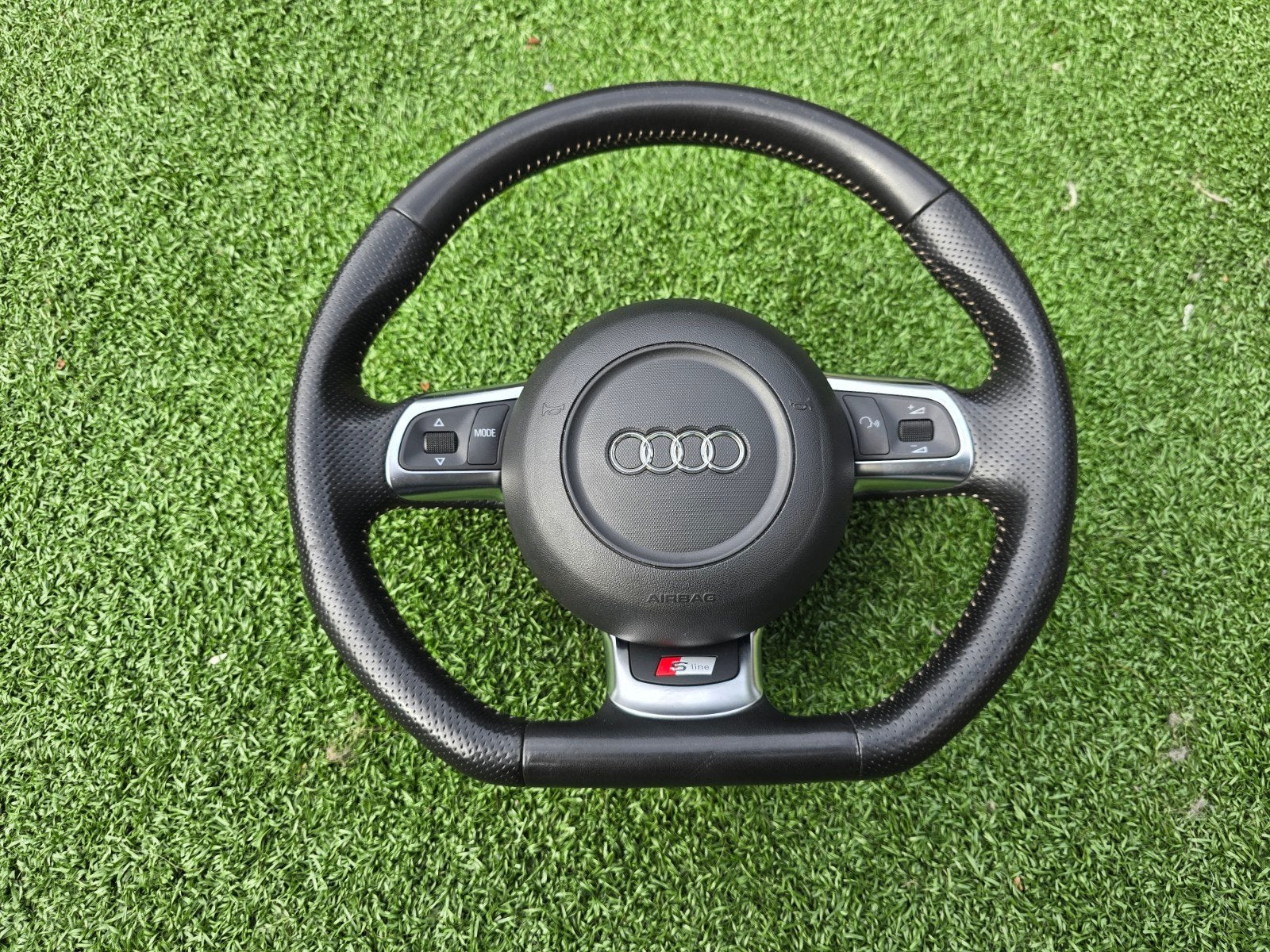 Audi A3 8P S-Line Stuur Leder Zwart Afgevlakt Flipper Airbag, Auto-onderdelen, Ophalen of Verzenden, Gebruikt, Audi