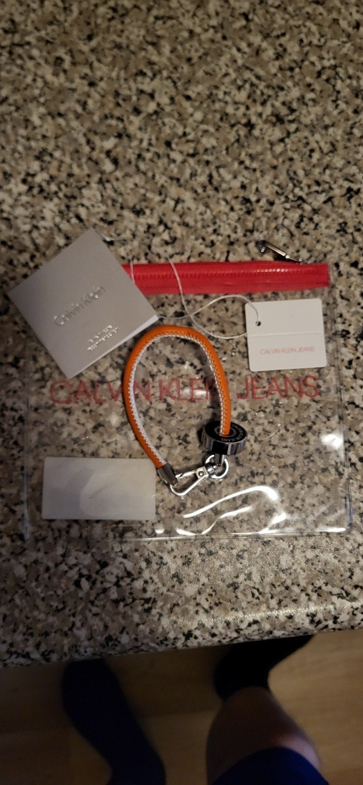 Calvin Klein Jeans Armband Oranje/Wit - Nieuw met label, Sieraden, Tassen en Uiterlijk, Ophalen of Verzenden, Nieuw, Oranje, Overige materialen