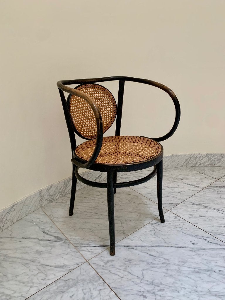 Antieke Thonet stijl stoel, Huis en Inrichting, Stoelen, Ophalen, Gebruikt, Zwart, Vintage