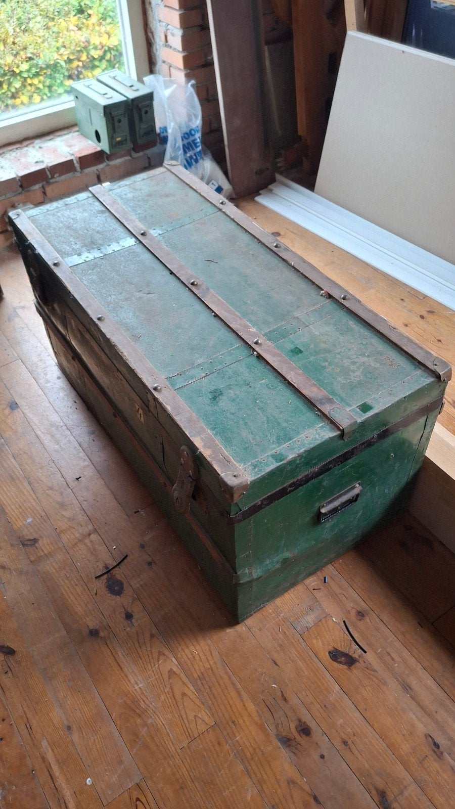groene Hutkoffer, Ophalen, Gebruikt, 100 tot 150 cm, 5 – 50