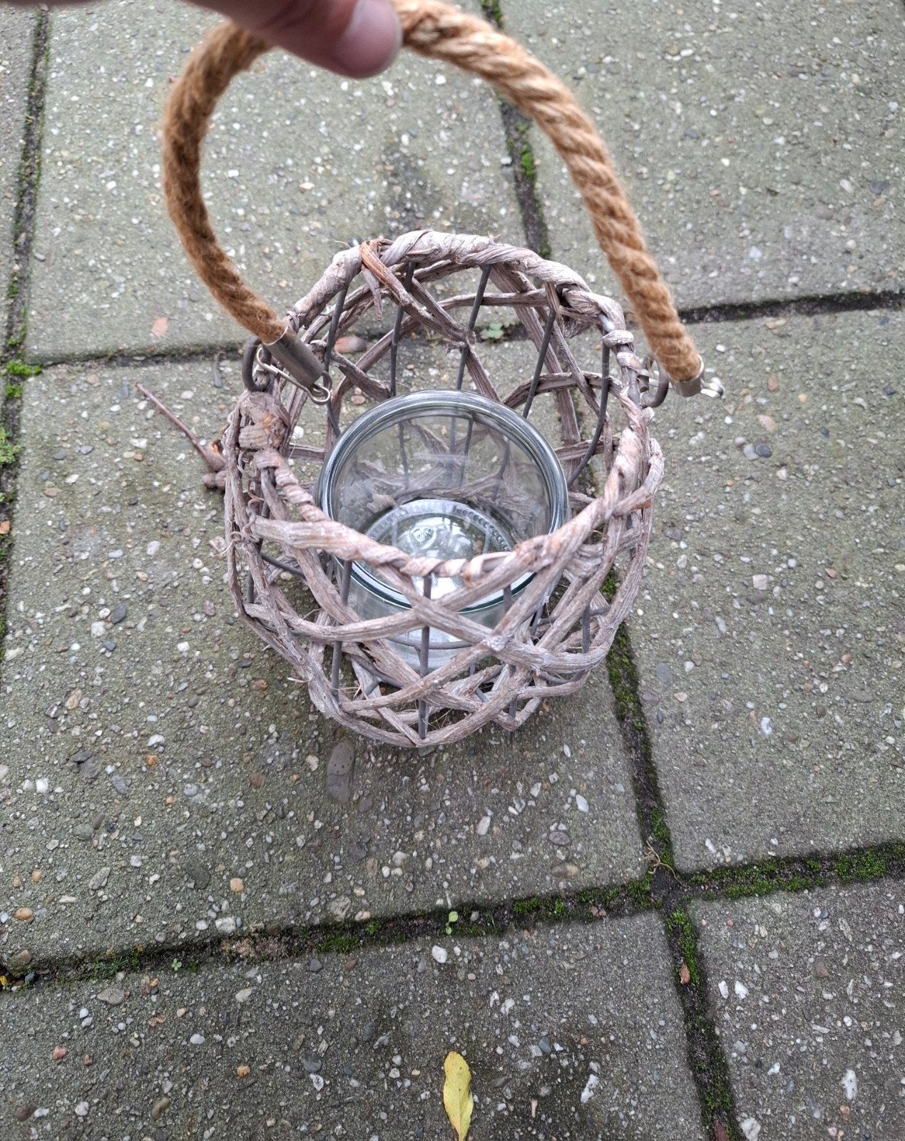 Te koop: 1x windlicht riet, Ophalen