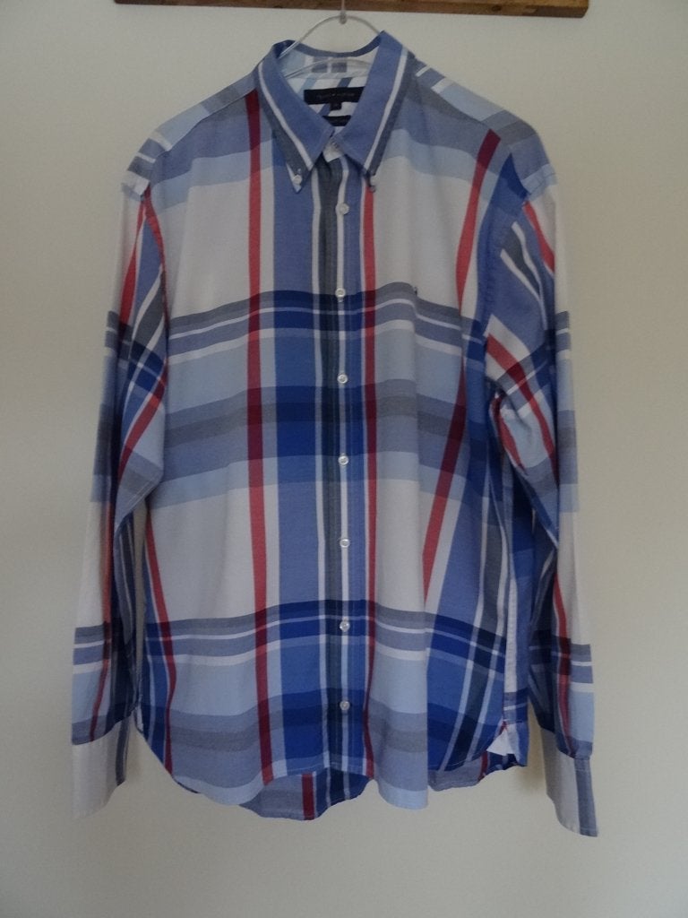 Tommy Hilfiger herenoverhemd mt XL - 100 % katoen, Tommy Hilfiger, Zo goed als nieuw, Halswijdte 43/44 (XL), Verzenden