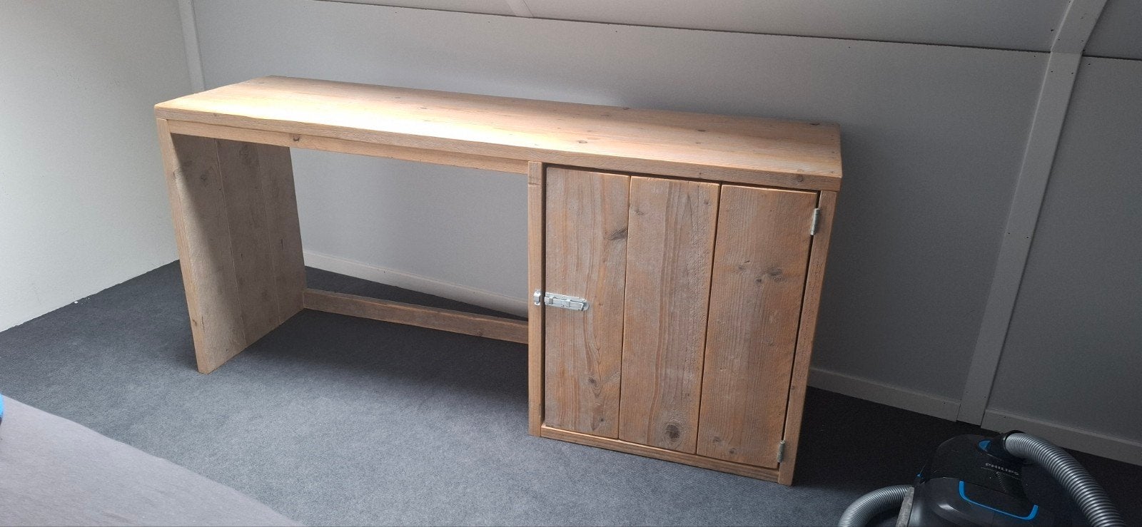 Solide bureau van sloophout, Huis en Inrichting, Bureaus, Ophalen, Opbergruimte, 150 cm, Hout