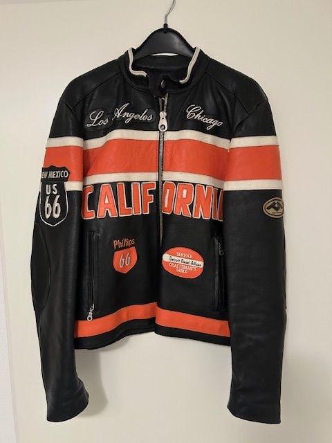 Zeer uniek Leren Route 66 Biker Motor Jack, Motoren, Ophalen, Tweedehands, Heren, Jas | leer