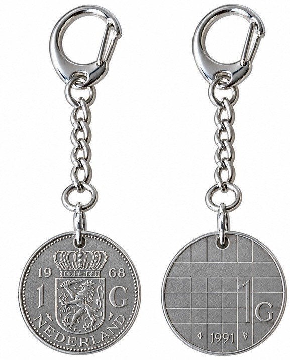 sleutelhanger met munt van geboortejaar / lustrum jaar, Ophalen, Koningin Beatrix, 2½ gulden, Losse munt