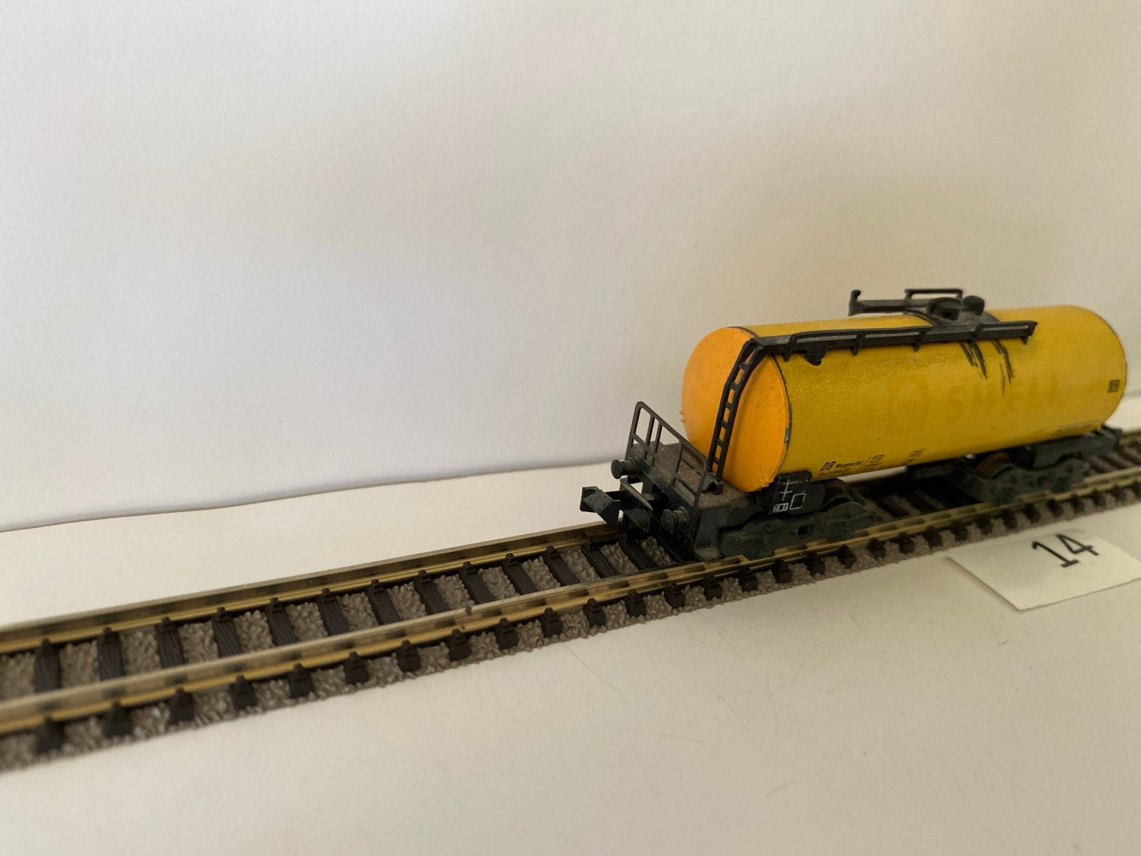 Minitrix Shell Tankwagon - Geel, Gebruikt, Gelijkstroom, Trix, Wagon