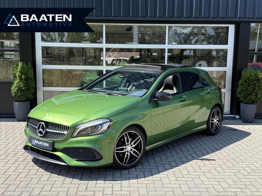 Mercedes A-klasse 180 AMG Line *Elbaitgruen* 1e eig |Pano|Ca, Voorwielaandrijving, 4 cilinders, 122 pk, 1595 cc