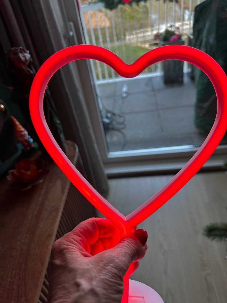Neon lamp met twee kleuren hart, Overige typen, Meerkleurig, Ophalen of Verzenden, Zo goed als nieuw