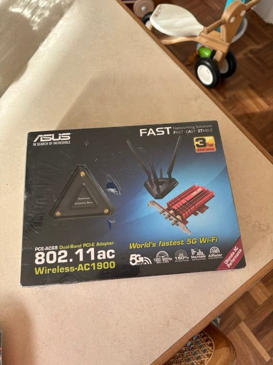 NIEUW ASUS PCE-AC68 Wifi Pci kaart met antenne, Computers en Software, Netwerkkaarten, Ophalen of Verzenden, Nieuw