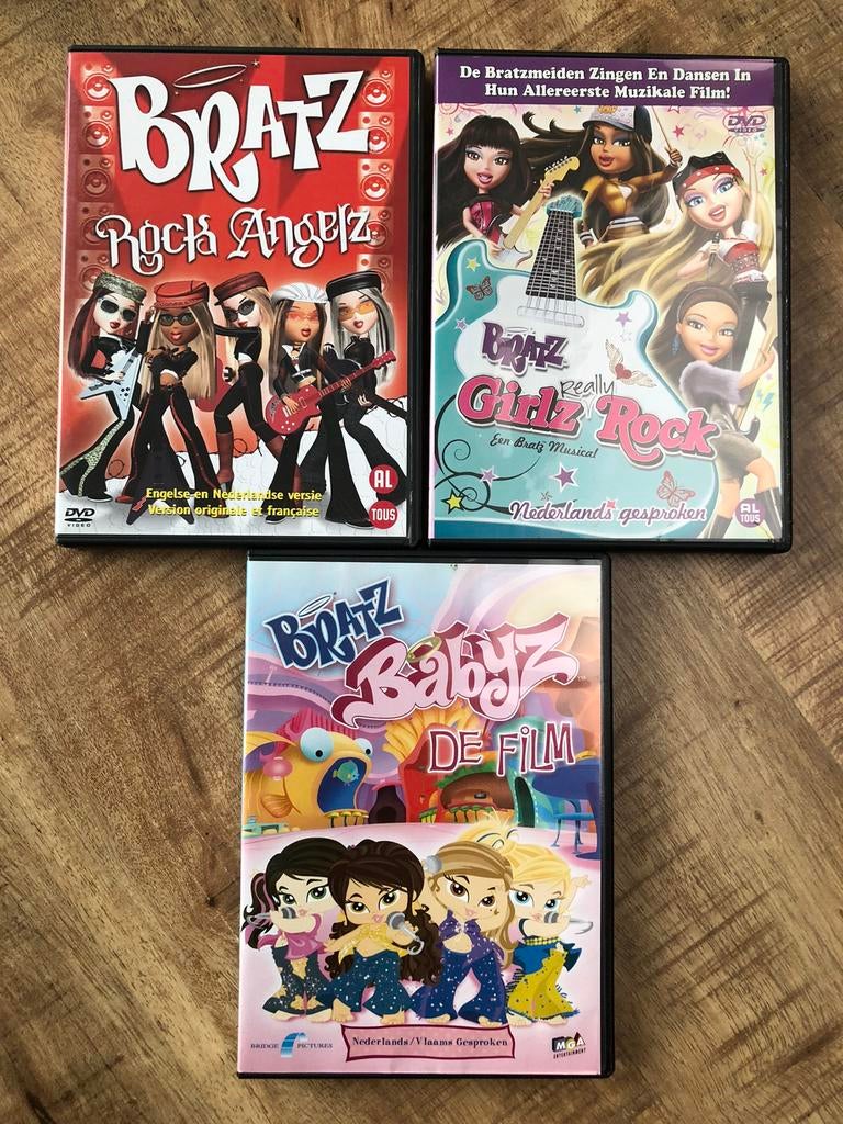3  Bratz dvd’s: Rock Angels, Girlz Rock, Babyz de film, Gebruikt, Tekenfilm, Ophalen of Verzenden, Alle leeftijden
