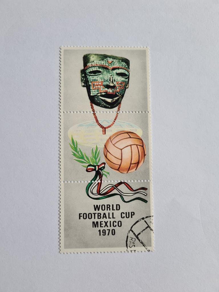 7517 ras al khaima zijzegels wk voetbal mexico 1970, Verzenden, Midden-Oosten