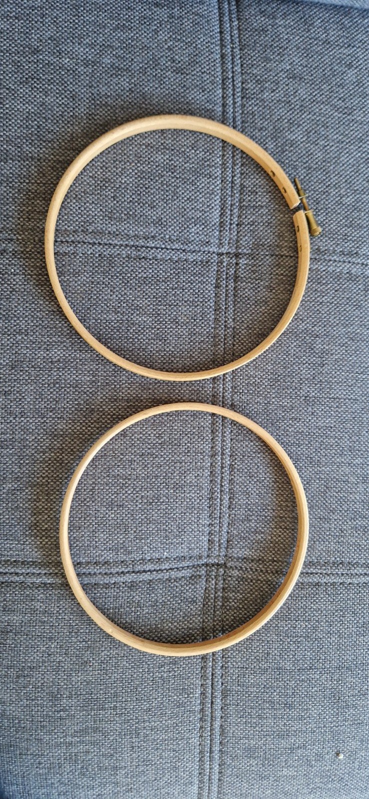Borduurringen - Set van 2 houten borduurramen, Hobby en Vrije tijd, Ophalen, Gebruikt, Handborduren, Onderdeel of Toebehoren