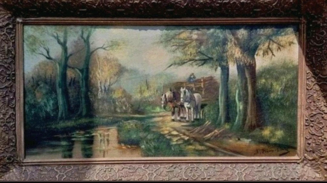 Houthakker met paard(en) en wagen ... Joseph Marie Enneking., Antiek en Kunst, Ophalen of Verzenden