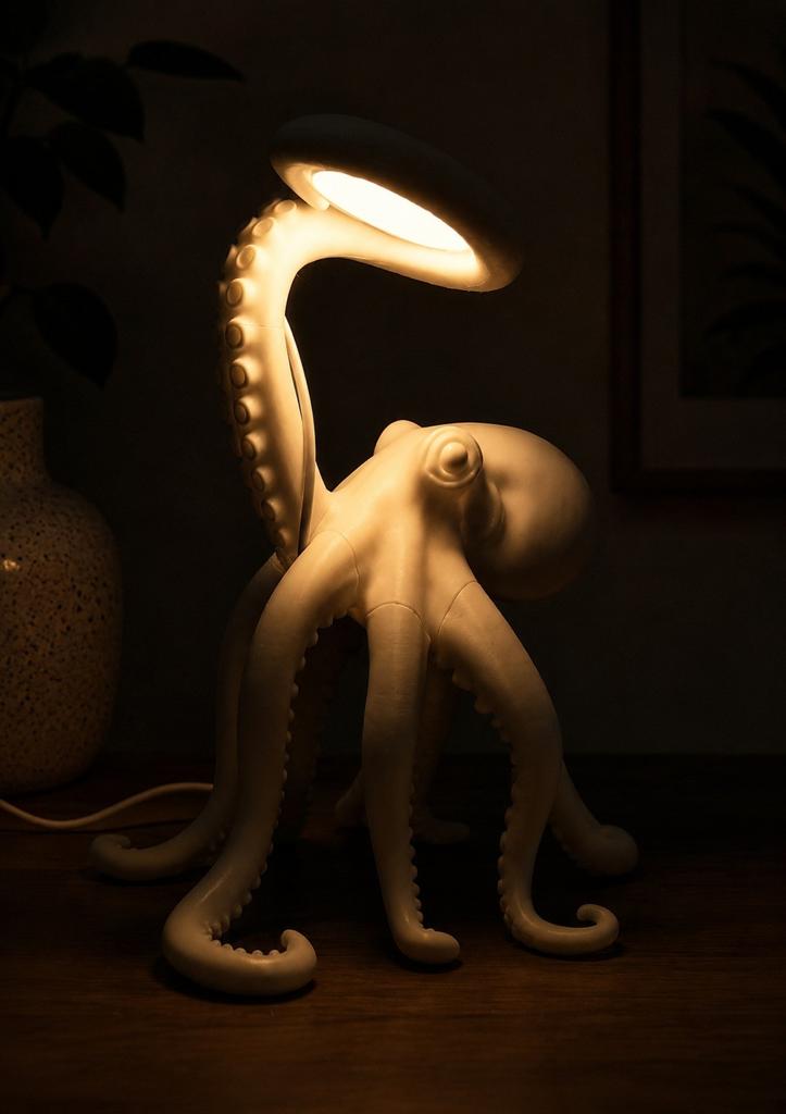 Unieke Octopus Lamp - Sfeervolle Tafellamp, Overige materialen, Modern, Uniek, Maritiem, Speels, Nieuw, Ophalen of Verzenden