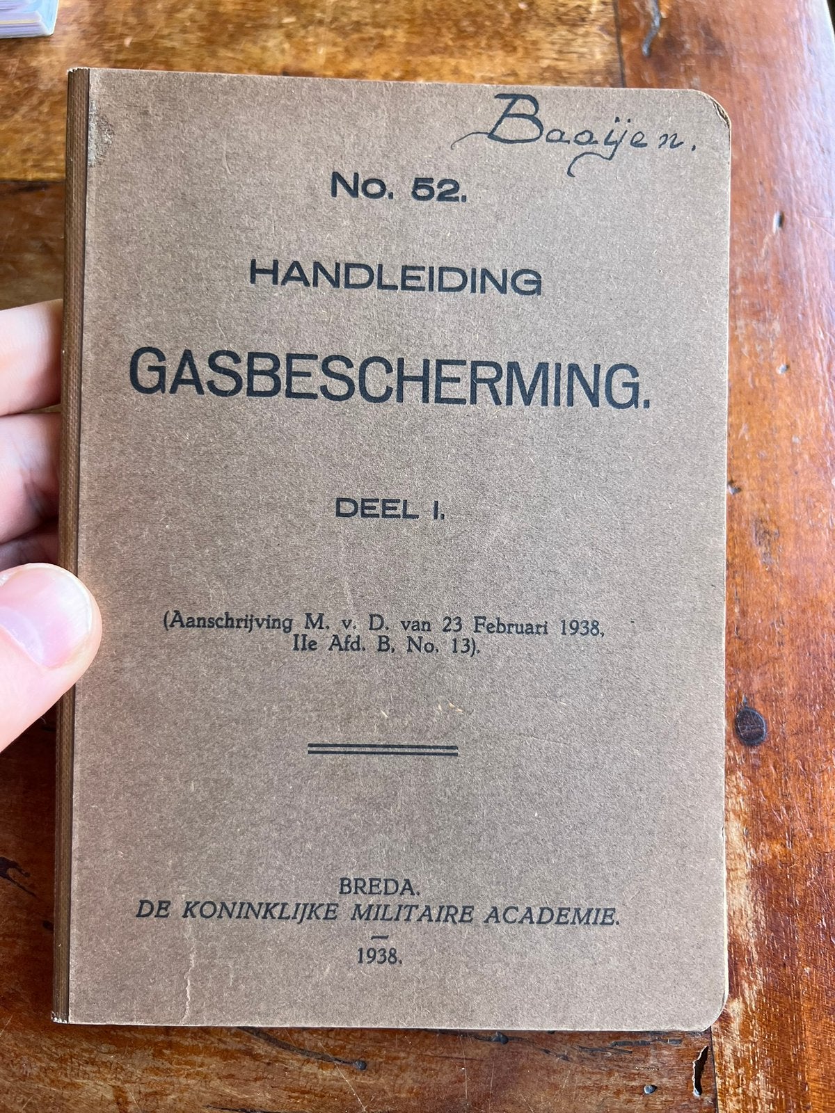 Nederlands mobilisatie voorschrift gasmasker type F G LVA, Verzenden, Nederland