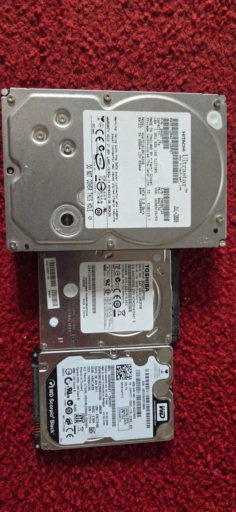 Diverse HDD's: Hitachi, Toshiba, WD - Intern, Computers en Software, Harde schijven, Intern, Gebruikt, Diverse groottes, Desktop