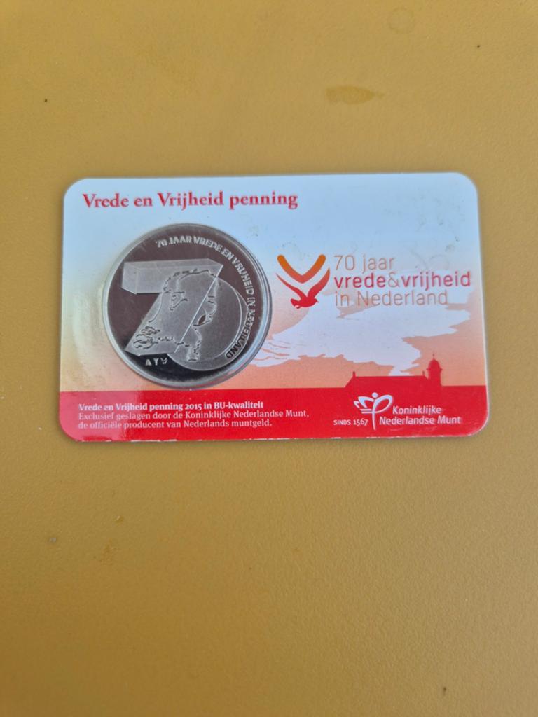 Vrede en Vrijheid penning 2015 BU-kwaliteit, Ophalen of Verzenden
