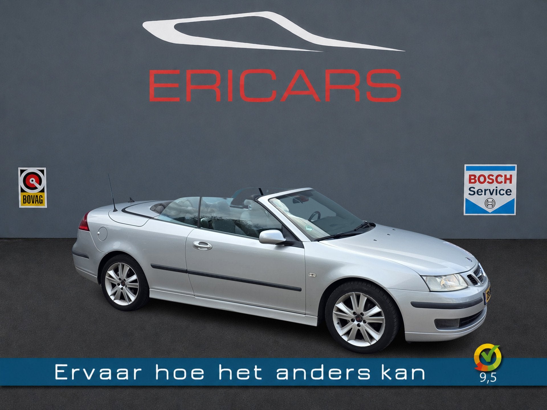 Saab 9-3 Cabrio 1.8t NAVI LM BLAUWE KAP WINTERSET (bj 2008), Auto's, Saab, Voorwielaandrijving, 1998 cc, Stof, Gebruikt