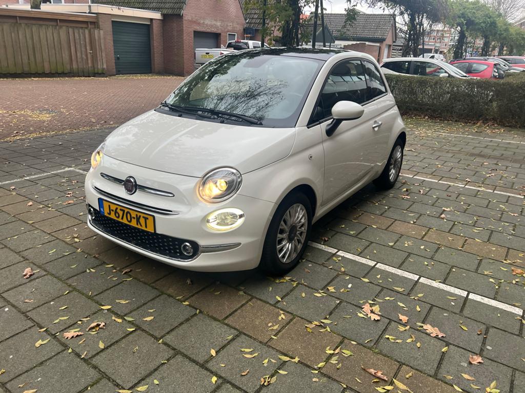 Fiat 500 Twinair Turbo 85pk 2020 Wit, Auto's, Voorwielaandrijving, Euro 5, Stof, 40 €/maand