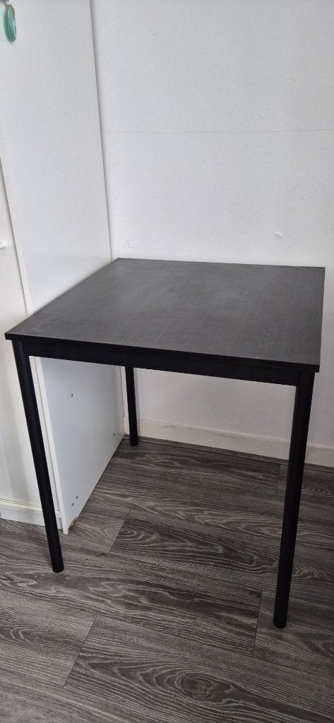Zwarte vierkante eettafel / keukentafel 67x67 cm, Huis en Inrichting, Ophalen, Gebruikt, 50 tot 100 cm, Vierkant