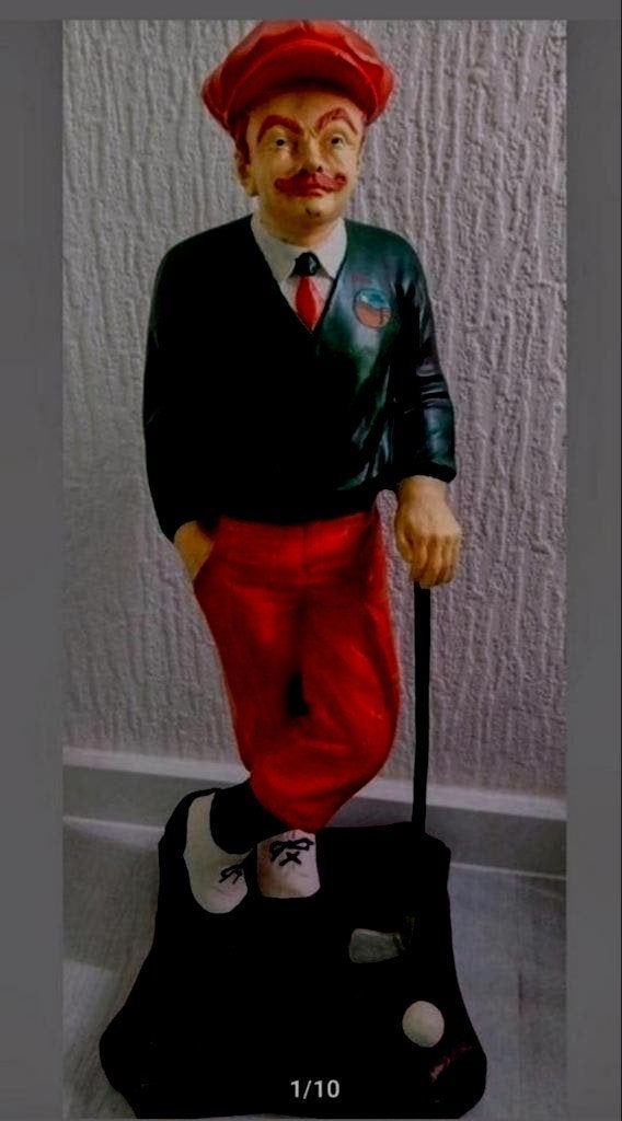 Vintage Golfer Beeld - Decoratieve Figuur, Ophalen of Verzenden