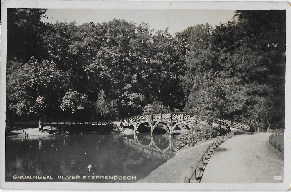 Apeldoorn vijver met waterval gelopen ansichtkaart (B2247 ), Ophalen of Verzenden, 1940 tot 1960, Gelopen, Gelderland
