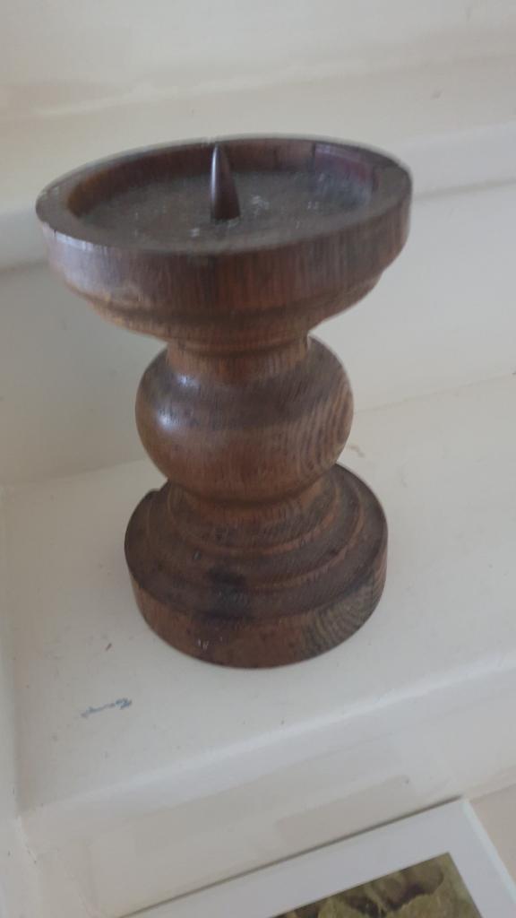 Houten kandelaar handwerk, Antiek en Kunst, Antiek | Kandelaars, Ophalen