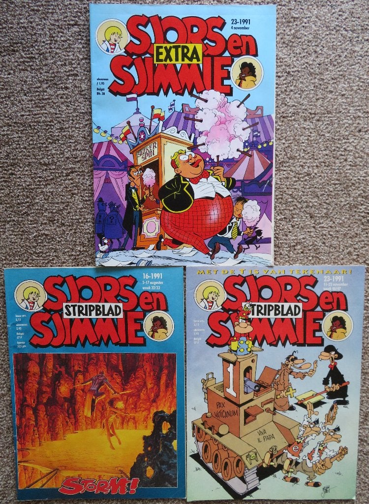 Sjors en Sjimmie stripbladen 1991, Gelezen, Europa, Ophalen of Verzenden, Meerdere comics