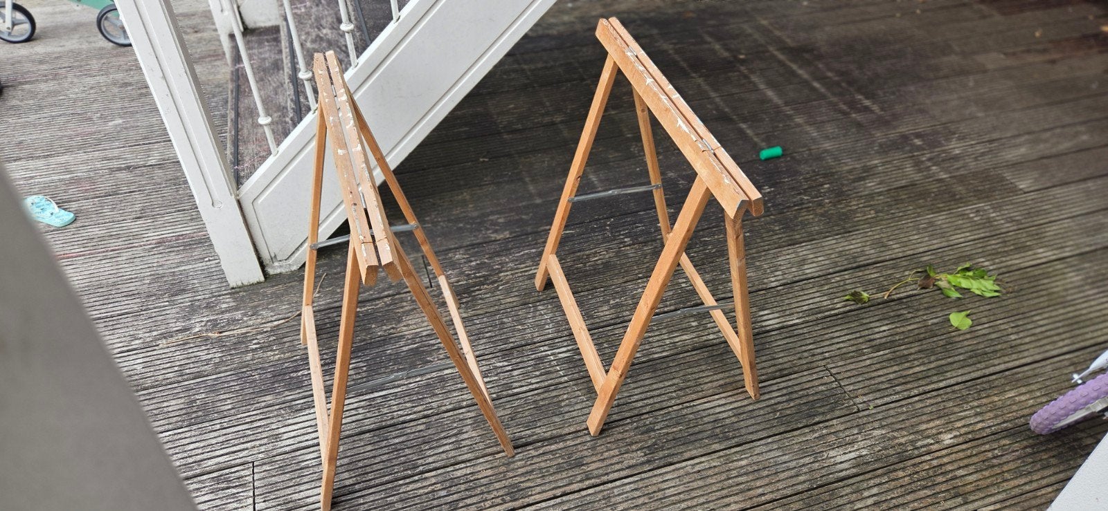 Houten schragen voor werkbank of zaagtafel, Ophalen, Gebruikt, Overige typen, Overige merken