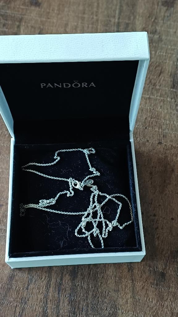 Pandora zilveren ketting (590412), nieuw. 90 cm., Verstelbaar, Nieuw, Ophalen of Verzenden, Zilver