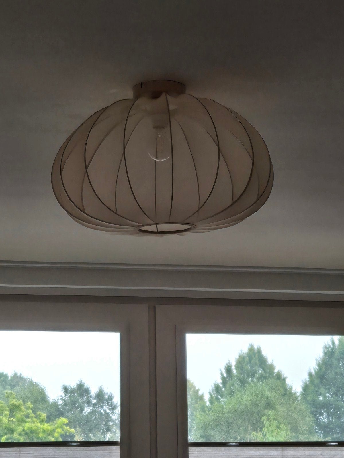 Plafondlamp Ecruva met lichtbeige stoffen kap, Ophalen, Beige, Modern, Nieuw