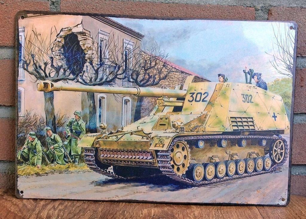 Nashorn Sd.kfz.164 Nazi Tank Metalen Wandbord | Poster, Verzamelen, Militaria | Tweede Wereldoorlog, Verzenden, Nederland, Overige typen