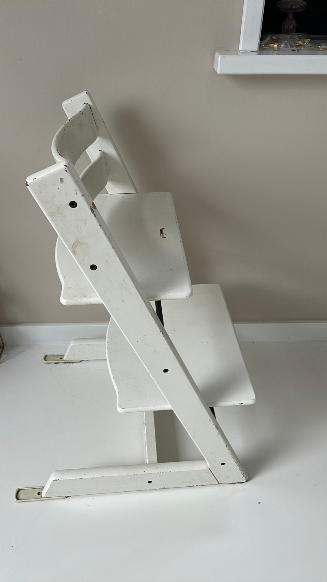 Stokke trip trap stoel, wit, opknapper, Ophalen, Gebruikt, Meegroeistoel