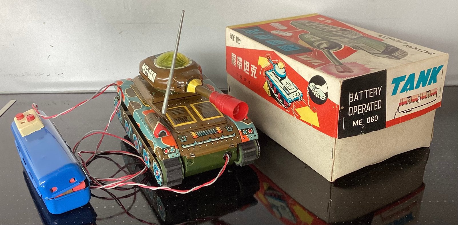 1960’s Blikken Leger Tank ME 060 Battery toy,China,OVP,NRFB, Ophalen