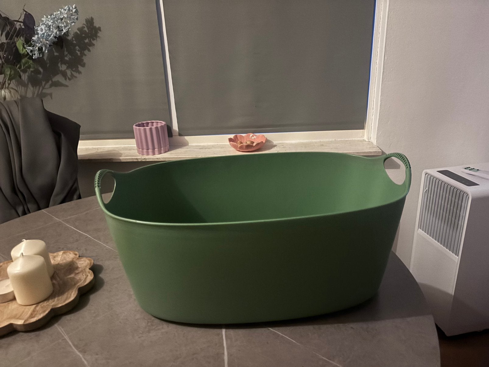 Leuke groene wasmand ikea zgan, Huis en Inrichting, Badkamer | Badkamermeubels, Ophalen, Overige typen, 50 tot 100 cm, Zo goed als nieuw